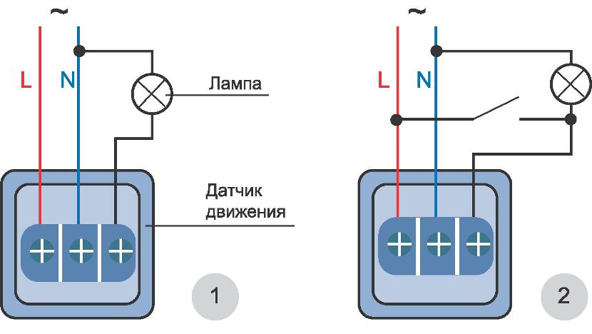 Варианты подключения датчика движения